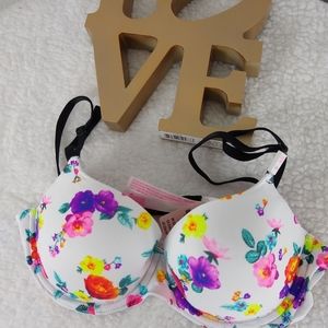Pink Victoria's Secret Lightly Lined white floral